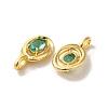 Brass Micro Pave Dark Cyan Cubic Zirconia Pendants KK-H461-02G-2