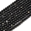 Natural Black Tourmaline Beads Strands G-F666-05-6mm-2