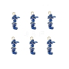 Natural Lapis Lazuli Chip Pendants PALLOY-TAC0052-08-1