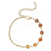 Natural Amber Beads Link Bracelets BJEW-JB13484-01-2