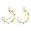 Brass Linking Ring Studs Earring EJEW-MZ00134-1