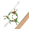 Glass Beads & Steel Spiral & Handmade Lampwork Mushroom Suncatchers HJEW-JM05044-3