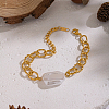 Elegant Rectangle Elegant Baroque Pearl Bead Link Bracelets SX2805-3-5