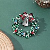 Christmas Wreath & Bell Alloy Rhinestone Pendant Necklaces & Dangle Earrings & Charm Bracelets & Brooch Sets WG06691-10-2