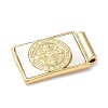 Brass Pave Natural White Shell Religion Rectangle Pendants KK-Q068-32C-G-3