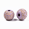 Painted Natural Wood Beads WOOD-T021-53A-07-2
