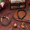 2Pcs 2 Styles Adjustable Cowhide Leather Cord Braided Bracelets BJEW-CL0001-16-3