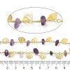 Amethyst & Glass Link Chains CHC-K014-15G-04-3