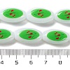Printing Glass Oval Beads for Necklaces Bracelets Making GLAA-B020-01A-15-5