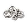 Brass Micro Pave Clear Cubic Zirconia Dangle Hoop Earrings EJEW-E295-25P-2