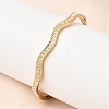 304 Stainless Steel Rhinestone Hinged Bangles for Women BJEW-B168-11G-1