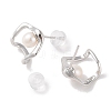 Sterling Silver Stud Earrings EJEW-C087-07C-P-2