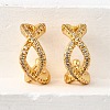 Brass Micro Pave Clear Cubic Zirconia Cuff Earrings EJEW-K309-11G-2