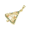 Christmas Brass Micro Pave Cubic Zirconia Pendants KK-H518-03C-G-2