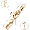 Rack Plating Brass Lobster Claw Clasps with Clip Ends KK-PH0035-33G-2