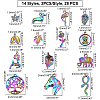 28Pcs 14 Style Rainbow Color Alloy Pendants FIND-FH0003-55-6