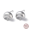 Rhodium Plated 925 Sterling Silver Stud Earring Findings STER-M115-19P-1