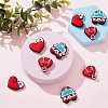 CHGCRAFT 9Pcs 3 Style Hospital Theme Food Grade Eco-Friendly Silicone Focal Beads SIL-CA0001-35-4