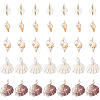 35Pcs 5 Styles Natural Mixed Shell Copper Wire Wrapped Pendants PALLOY-HS00027-1
