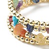 Synthetic Hematite & Mixed Stone Chips Beaded Multi-strand Wrap Style Bangle for Women BJEW-JB08684-5