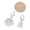 Halloween Spider Web & Spider Tibetan Style Alloy Dangle Earrings EJEW-JE05852-1-3