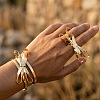 Iron Open Cuff Bangle & Ring Sets for Women WG54863-01-2