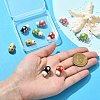 10Pcs 5 Colors Handmade Printed Porcelain Beads PORC-CJ0001-21-4
