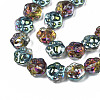 Electroplate Half Translucent Glass Beads Strands EGLA-S193-04-3
