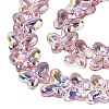 Baking Paint Electroplate Transparent Glass Beads Strands EGLA-Q136-03A-08-3