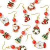 6 Pairs 6 Styles Christmas Tree & Snowflake & Wreath Alloy Enamel Dangle Earrings for Women EJEW-FS00003-2