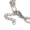 Non-Tarnish 304 Stainless Steel Oval Link Chain Bracelets for Women BJEW-B092-08P-01-3