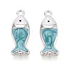 Brass with Enamel Pendants KK-T073-38P-1