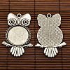 25x4.5mm Dome Transparent Glass Cabochons and Antique Silver Owl Alloy Pendant Cabochon Settings for DIY DIY-X0182-AS-NR-3