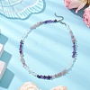 Natural Rose Quartz & Quartz Crystal & Amethyst Chip Beaded Necklaces NJEW-JN05099-04-2