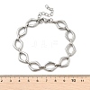 304 Stainless Steel Rhombus Link Chains Bracelets for Men & Women BJEW-D042-49P-5