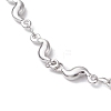 304 Stainless Steel Wave Link Chain Anklets AJEW-AN00641-02-3