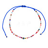 Vintage Bohemian Adjustable Glass Seed Beaded Evil Eye Braided Anklets for Unisex VB8299-4-1