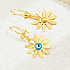 Classic Fashionable Alloy Dainty Daisy with Evil Eye Hoop Earrings YK6295-2