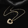 Brass Micro Pave Cubic Zirconia Pendant Necklaces for Women NJEW-U020-01G-02-2