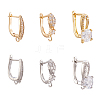 12Pcs 6 Style Brass Micro Pave Cubic Zirconia Hoop Earring Findings ZIRC-PJ0001-06-1