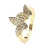 Adjustable Brass Micro Pave Cubic Zirconia Finger Ring RJEW-F116-24G-3