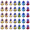 70Pcs 7 Colors Pointed Back Glass Rhinestone Cabochons RGLA-TA0001-06-3