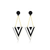 Acrylic Stripe Dangle Stud Earrings FS-WG5637F-01-3