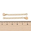 Ion Plating(IP) 316 Surgical Stainless Steel Curb Chain Extender with Natural Rose Quartz Round Charm STAS-A097-01G-03-3