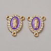 Zinc Alloy Enamel Religion Oval with Virgin Mary Chandelier Component Links FIND-WH0366-384G-04-1