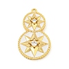 Rack Plating Brass Micro Pave Cubic Zirconia Pendants KK-N255-04B-G-RS-1