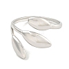 Non-Tarnish Leaf 304 Stainless Steel Open Cuff Finger Rings for Women RJEW-P114-09P-2