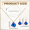 Teardrop Alloy Glass Jewerly Sets. Including Pendant Necklace and Dangle Earring SJEW-LP0001-30A-2