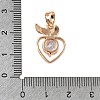 Brass Micro Pave Cubic Zirconia Pendants KK-E795-27KCG-01-4