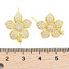 925 Sterling Silver with Cubic Zirconia Stud Earrings Findings EJEW-B038-09G-3